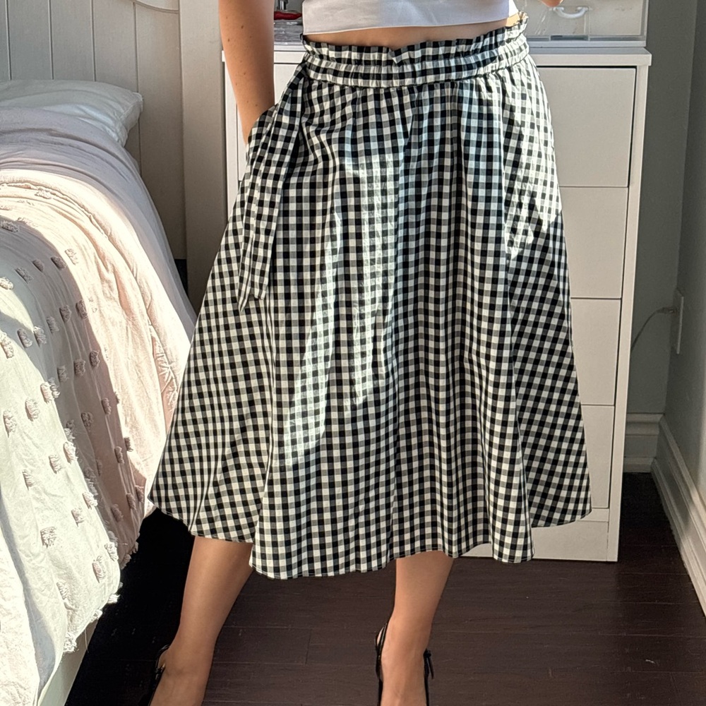 Aritzia Wilfred | Gingham Midi Skirt